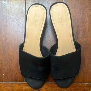 Loft Black Wedge Heeled Mule Slides - Size 7